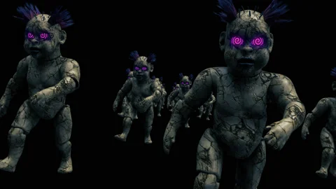 Abandoned Punk Doll VJ Loop Stock Footage 116028327