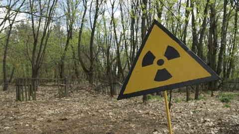 Abandoned radioactivity mark Stock Footage 118993913