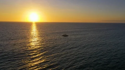 Abandoned Raft in Ocean Stock Footage 124398610