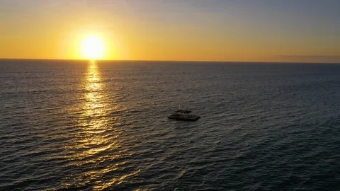 Abandoned Raft in Ocean Stock Footage 124398625