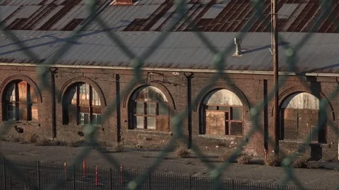 Abandoned Rail Yard Panning Stock Footage 71214077