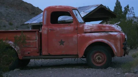 Abandoned Red Truck Stock Footage 47330232