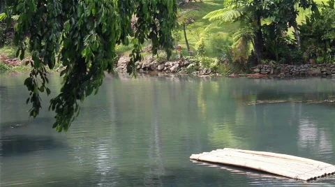 The abandoned river raft Stock Footage 730319