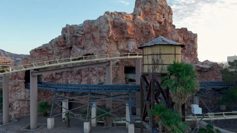 Abandoned Roller Coaster, Desperado. Outside Las Vegas Nevada Stock Footage 340565340