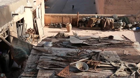Abandoned roofmarrakech 스톡 동영상 132340246