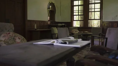 Abandoned Room in Haunted Lost Forest Mansion in Japan Stock Footage 246501515