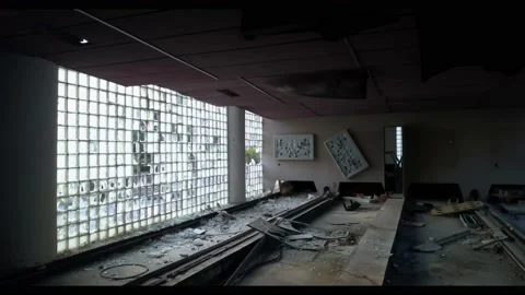 Abandoned ruined hotel Stock Footage 146969758