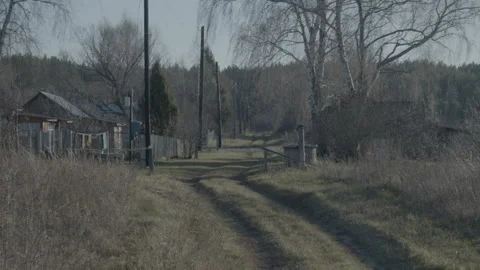 Abandoned Russian village. Apocalypse. Slums, poverty. Stock Footage 168493312