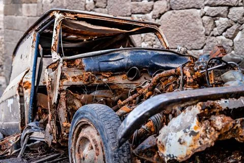 Abandoned rusty car 写真素材