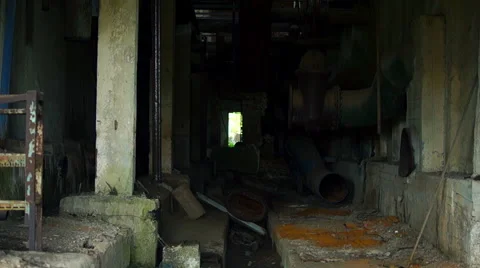 Abandoned rusty iron pipes construction Video stock 57323414