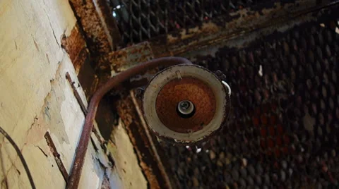 Abandoned rusty iron pipes construction Video stock 57323462