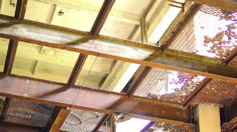 Abandoned rusty iron pipes construction Video stock 57323481