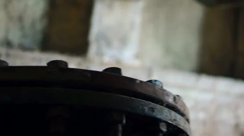 Abandoned rusty iron pipes construction Video stock 57323699