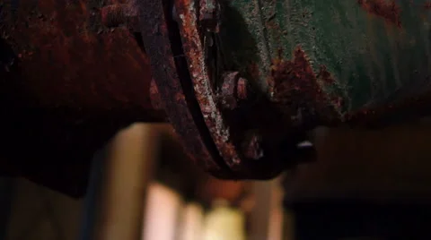 Abandoned rusty iron pipes construction Video stock 57323706