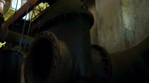 Abandoned rusty iron pipes construction Video stock 57323842
