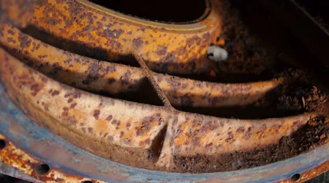 Abandoned rusty iron pipes construction Video stock 57323847