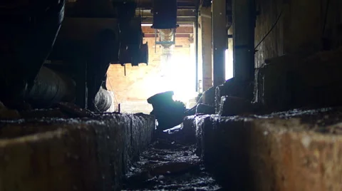 Abandoned rusty iron pipes construction Video stock 57323899