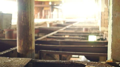Abandoned rusty iron pipes construction Video stock 57324473