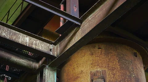 Abandoned rusty iron pipes construction Video stock 57324652