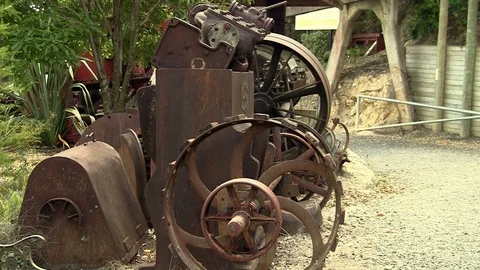 Abandoned rusty machinery Stock Footage 90216288