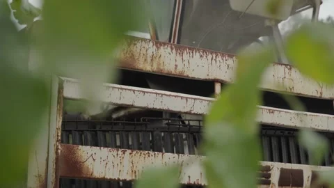 Abandoned rusty radioactive equipment of the soviet union. Stock Footage 183267128