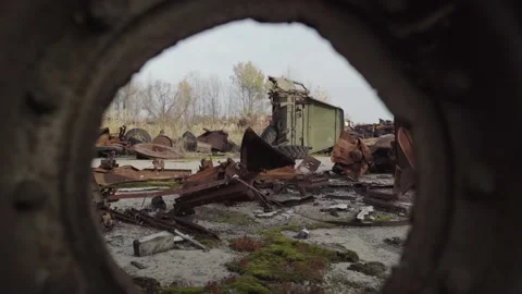 Abandoned rusty radioactive equipment of the soviet union. Stock Footage 183269228