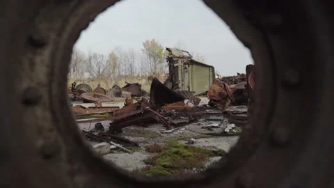 Abandoned rusty radioactive equipment of the soviet union. 스톡 동영상 183269315