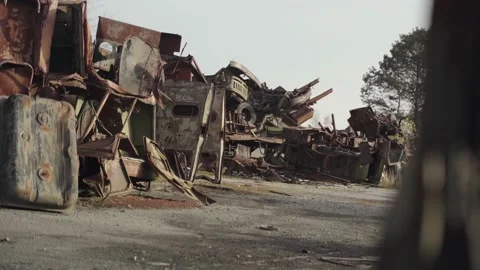 Abandoned rusty radioactive equipment of the soviet union. Stock Footage 183269612