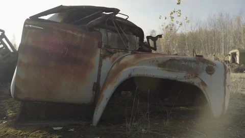 Abandoned rusty radioactive equipment of the soviet union. 스톡 동영상 183269813