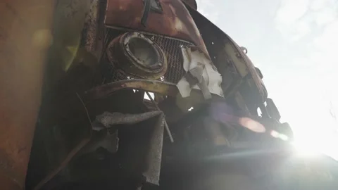 Abandoned rusty radioactive equipment of the soviet union. Stock Footage 183270106