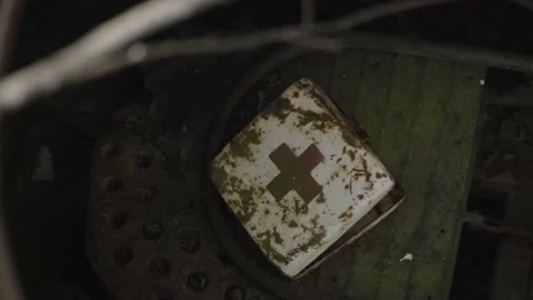 Abandoned rusty radioactive equipment of the soviet union. Stock Footage 183271172