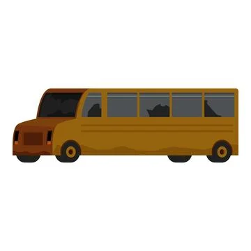 Abandoned rusty school bus showing decay and neglect Stock Illustration