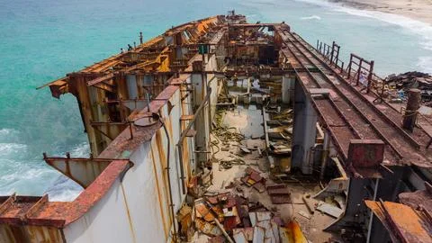 Abandoned Rusty ship Stock Photos