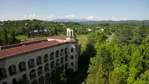 Abandoned Sanatorium - Orbit view Video stock 243488539