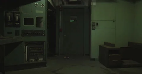 Abandoned Scarey Airplane Test Engine Facilty Control Panel Stock Footage 168747642