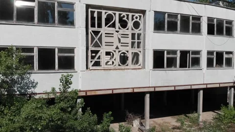 Abandoned school in the city of Pripyat Stock Footage 194429358