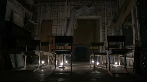 Abandoned school class, an abandoned audience Stock Footage 93728839