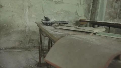 Abandoned school class in Chernobyl Stock Footage 116093450