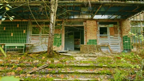 Abandoned School No. 1 in Pripyat, Ukraine Chernobyl Exclusion Zone Stock Footage 316980964