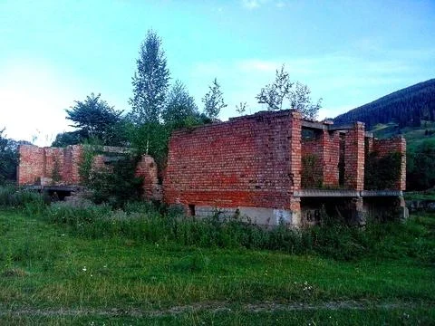 Abandoned Schoolhouse Shell Stock Photos