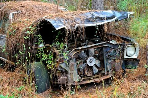Abandoned Scrap Car Foto stock