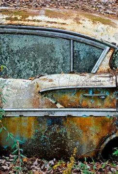 Abandoned Scrap Car Stock Photos