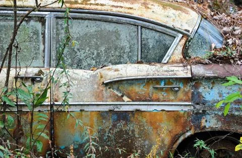 Abandoned Scrap Car Stock Photos