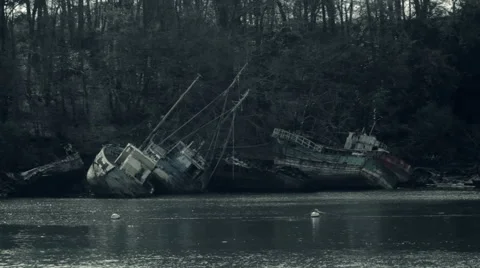 Abandoned Ship Stock-Footage 43658770