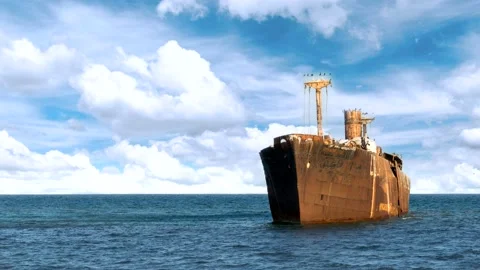 Abandoned ship Stock Footage 142693142