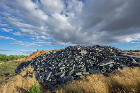 Abandoned slate mine Foto stock