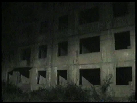Abandoned Soviet Apartment Building At Night In Altai Stock Footage 340541097