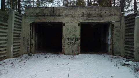 An abandoned Soviet base in winter under the snow Stock Footage 226766649