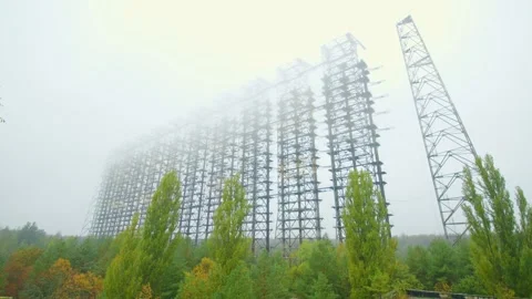Abandoned Soviet Duga 1 Radar System in Chernobyl Exclusion Zone, The Russian Wo Stock Footage 316910442