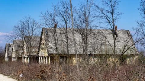 Abandoned Soviet era army base near Szentkirlyszabadja, Hungary Stock Photos